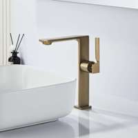 Grifo monomando cuadrado para lavabo de baño al por mayor, diseño de palanca única, grifo mezclador cuadrado duradero con núcleo de válvula cerámica