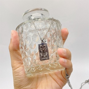 Horóscopo de acero inoxidable para hombre y mujer, collar de joyería con colgante cuadrado chapado <span class=keywords><strong>en</strong></span> oro, signo del <span class=keywords><strong>Tarot</strong></span> del zodiaco, cadena de 12 Uds. - Product Image 4