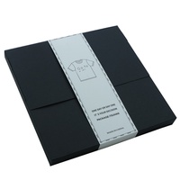 Boîte d'emballage en papier kraft noir personnalisée, poche pour t-shirt, sous-vêtements, boîte en papier pliable pour vêtements avec manchon de marque personnalisé