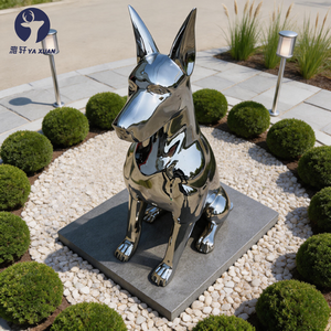 Escultura de Doberman <span class=keywords><strong>Pinscher</strong></span> de Acero Inoxidable 304 316 Pulido a Espejo, de <span class=keywords><strong>Tamaño</strong></span> Real, Moderna, para Decoración de Jardín o Villa - Product Image 3