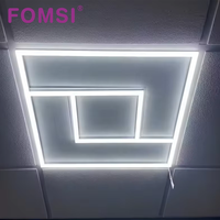 Panneau de plafond ultra fin FOMSI 64W carré 595x595mm, panneau lumineux LED encastré, éclairage de bureau commercial à économie d'énergie