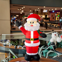 Décorations de Noël transfrontalières : Figurines lumineuses de Père Noël, accessoires de scène, sacs à dos gonflables en polyester 2,4 m