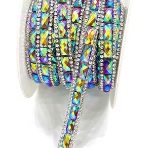 TR003 New Product Glass Rhinestone <strong>Strip</strong> Hot Melt Adhesive Clothing Hotfix Rhinestone Accessories Drill <strong>Strip</strong> - Product Image 2