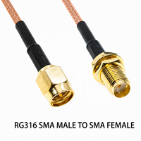 Câble coaxial RF RG316 SMA Mâle/Femelle vers SMA Mâle/Femelle à connecteur à sertir, rallonge traversante RPSMA avec écrou, câble de raccordement Pigtail