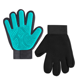 YILIDOG Gants de toilettage pour animaux de compagnie en silicone en forme d'aiguille pour l'élimination des poils de chat à poils courts, main droite et gauche, gris bleu - Product Image 3