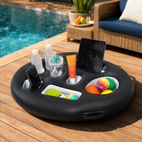 Plateau flottant gonflable pour boissons, porte-gobelets, seau à boissons pour piscine, multi-trous, auto-service