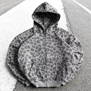 Bông tùy chỉnh người đàn ông tuyết Cheetah Leopard in Zip Up Hoodie - Product Image 1