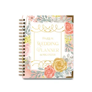 Gold Foil Hardcover A5 English Undated Wedding Planner Organizer Notebook 2024