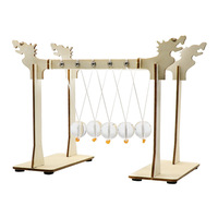 Kit d'éducation scientifique DIY OKYN-G5493 Berceau de Newton en bois avec montage en surface