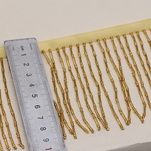 Aksesoris renda jahit DIY lebar 10cm, renda panjang warna emas dan perak untuk kostum, gaun, tirai, rumbai, pinggiran manik-manik, pita kain - Product Image 2
