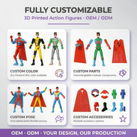 Figurine articulée imprimée en 3D FDM Viral Cape Hero, modèle d'action à articulations complètes, jouet multi-positions, objet de collection, décoration de bureau, vente en gros