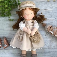 Adorable Mini Poupée Waldorf Faite à la Main par l'Artiste Kawaii, Cadeau de Noël pour Enfants, Jouet Doux et Rembourré Fait Main pour Enfants