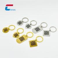 Llavero Metálico Mini con Código QR y NFC, Personalizable con Logotipo, Diseño Impermeable, para Identificación de Perros, Control de Acceso y Almacenamiento de Información