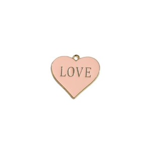 Colgantes de aleación con forma de corazón y letras de amor, en rosa, rojo, negro y blanco, de aleación de zinc, accesorio de joyería DIY para pendientes, llaveros, regalo unisex - Product Image 5