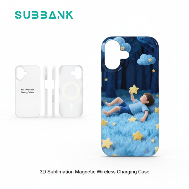 Subbank 3D Sublimation Blank Magnetic Wireless Charging PC Protective Case for iPhone 17 DIY Custom Logo Pattern Wholesale