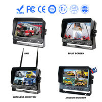 Moniteur AHD 5 pouces pour mini-bus, moniteur 3 images pour camion, caméra de recul avec télécommande, moniteur d'appuie-tête