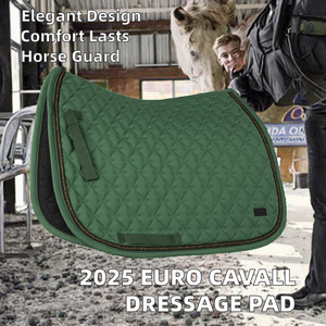 Tapis de selle de dressage bordeaux foncé en coton : Confort, durabilité et protection élégante pour le cheval - Product Image 2