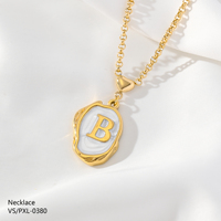 Collier avec pendentif lettre initiale G en acier inoxydable plaqué or 18 carats, chaîne fine classique à 26 lettres, cadeau pour femme