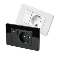 Prise murale électrique Jinmai Switches Factory 118 avec panneau en verre blanc, noir, gris, certification CE, prise murale USB pour l'Europe