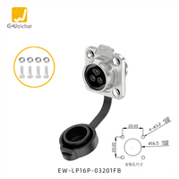 Connecteur rond mâle/femelle industriel étanche IP67 10A, prise aviation PBT à bride LP-16, 2-9 broches