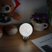 Lumière lunaire en PVC Rechargeable, 16 couleurs, tactile, changement à distance, impression 3D, Globe, lumière de lune, LED, lampe de lune 3D