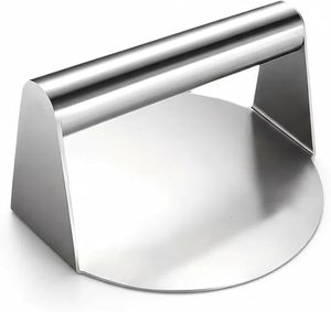 Presse à hamburgers en acier inoxydable de 5,5 pouces avec poignée, presse à galettes métallique pour plancha, grill, bacon, sandwichs et cuisson sur surface plane - Product Image 1