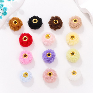 Entretoises Pompon Ourson Style Coréen 20mm Perles Bouclées Grand Trou Accessoires Bijoux DIY - Product Image 2