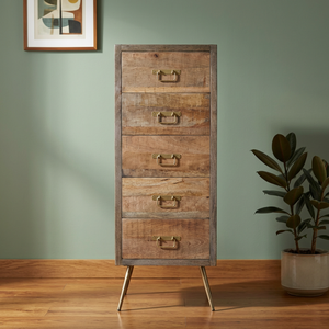 Industrial Style Solid Wood <b>Storage</b> <b>Chest</b> Desktop Organizer Cabinet 5+ Drawers/Compartments for Farmhouse Apartment Living Room - Product Image 3