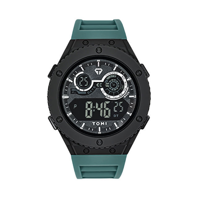 TOMI T206 Bulk Buying Men's Digital Watch Plastic Strap Calendar Week Display Watch Water Resistant Customized Sport Wristwatch
