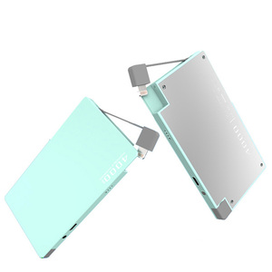 Xách tay Ultra Slim 4000mAh Li-polymer pin ngân hàng điện với được xây dựng trong cáp đôi USB nhanh chóng sạc 2A đầu ra - Product Image 5