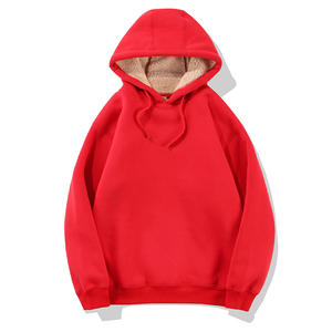 Extra Heavy <b>Men's</b> <b>Sherpa</b> <b>Fleece</b> Hoodie 100% Cotton Solid Pattern Winter Season Silk Screen Printing - Product Image 2