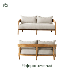 Un sofá de madera de teca maciza elaborado para una resistencia duradera y un diseño atemporal que aporta calidez y elegancia a cualquier interior. - Product Image 1