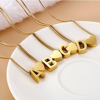 Mode pêche coeur lettre pendentif collier étanche en acier inoxydable extractible 26 lettres collier bijoux idée fête cadeau