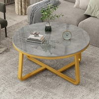 Table basse ronde en dalle de roche moderne de luxe léger Table à thé ronde de ménage de salon petite Table simple