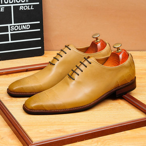 Chaussures en cuir à bout pointu pour hommes 2026, en cuir de vachette pleine fleur, confortables, pour affaires, formelles ou de mariage, style Oxford anglais - Product Image 2