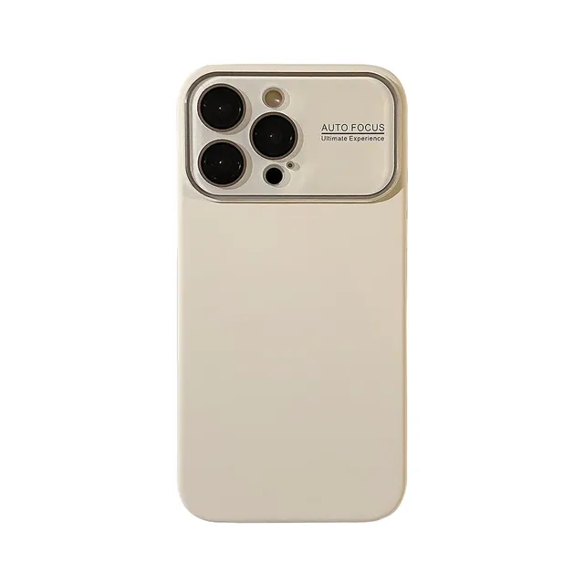 Luxury Mobile Phone Accessories Liquid Silicone Window Camera Smartphone Shell for iPhone 7 Plus Glass Big Lens Protector Case