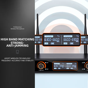 Беспроводной динамический микрофон AIDI Dual Professional UHF 2.4G с разъемом XLR для домашнего караоке и конференций - Product Image 4