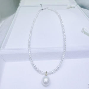 25 nouveaux colliers Zhuji Shanxia Lake 3-4 mm + pendentif minimaliste 12-13 mm, luxe léger, presque parfait, argent pur 3-4 - Product Image 4