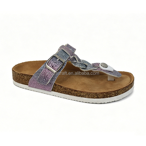 Sandales ouvertes pour enfants avec semelle en liège, boucle réglable et design léger - Product Image 2