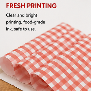<b>Red</b> Checkered Tissue <b>Paper</b> Sheets 30.5 x 30.5 cm Disposable for Food Packaging - Product Image 4