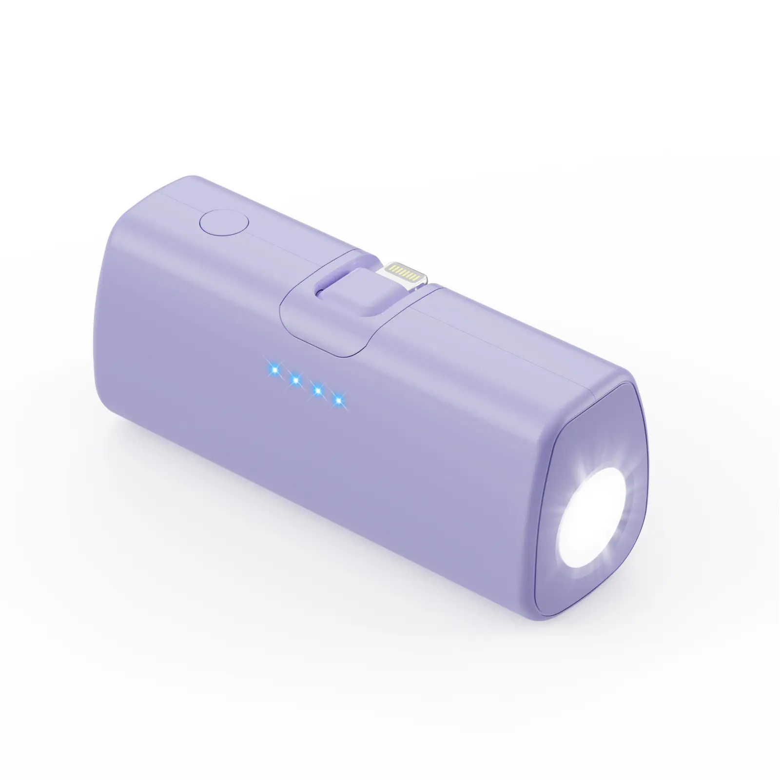 Mini banque de puissance de capsule de prise pliable 5000 Mah Portable avec lampe de poche Mini banque de puissance