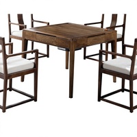 Machine à Mahjong Automatique Rotative, Table à Manger Double Usage, Table de Mahjong Domestique en Bois Massif à Faible Bruit, Design de Style Chinois