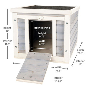 Wetterfestes Katzenhaus aus Holz für den Außenbereich mit Erhöhtem Boden - Product Image 3