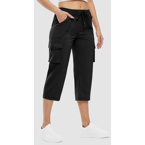 Rdruko <b>Women's</b> <b>Capri</b> <b>Pants</b> 6 Pockets Lightweight Quick Dry Elastic Waist Summer Outdoor Hiking Casual <b>Pants</b> - Product Image 6