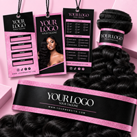 Étiquettes personnalisées avec logo pour paquets de cheveux, étiquettes pour perruques, étiquettes pour extensions de cheveux, étiquettes nominatives