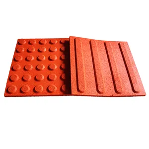 Полные гранулы EPDM, соединяющиеся резиновые напольные плитки, резиновые коврики для слепых людей, тактильные резиновые плитки для улицы