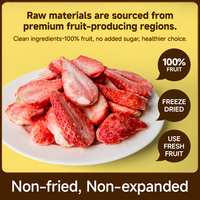 Fraises lyophilisées croustillantes 100% naturelles sans sucre, collation saine, approvisionnement direct usine OEM, en vrac