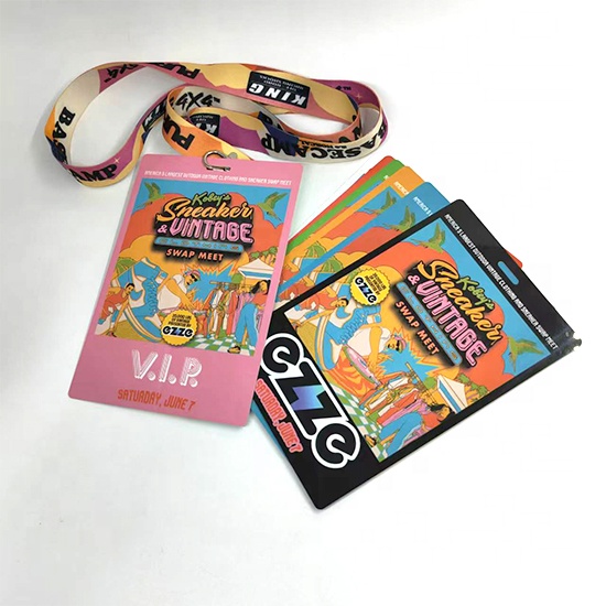 Customized PrintPlastic PVC Vip Laminated Name Badges Lanyards for Events Vip Backstage Passes
