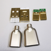 Cargador eléctrico de plástico, micro usb tipo b c chapado en oro 2,0, conector macho y hembra de 4 y 5 pines para teléfono móvil