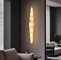 Applique murale moderne contemporaine de luxe en marbre naturel espagnol lumière LED pour salon fond mur allée chevet maison